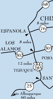 Map of Chimayo and local area