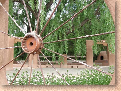 Photo of Buildings through a Wheel